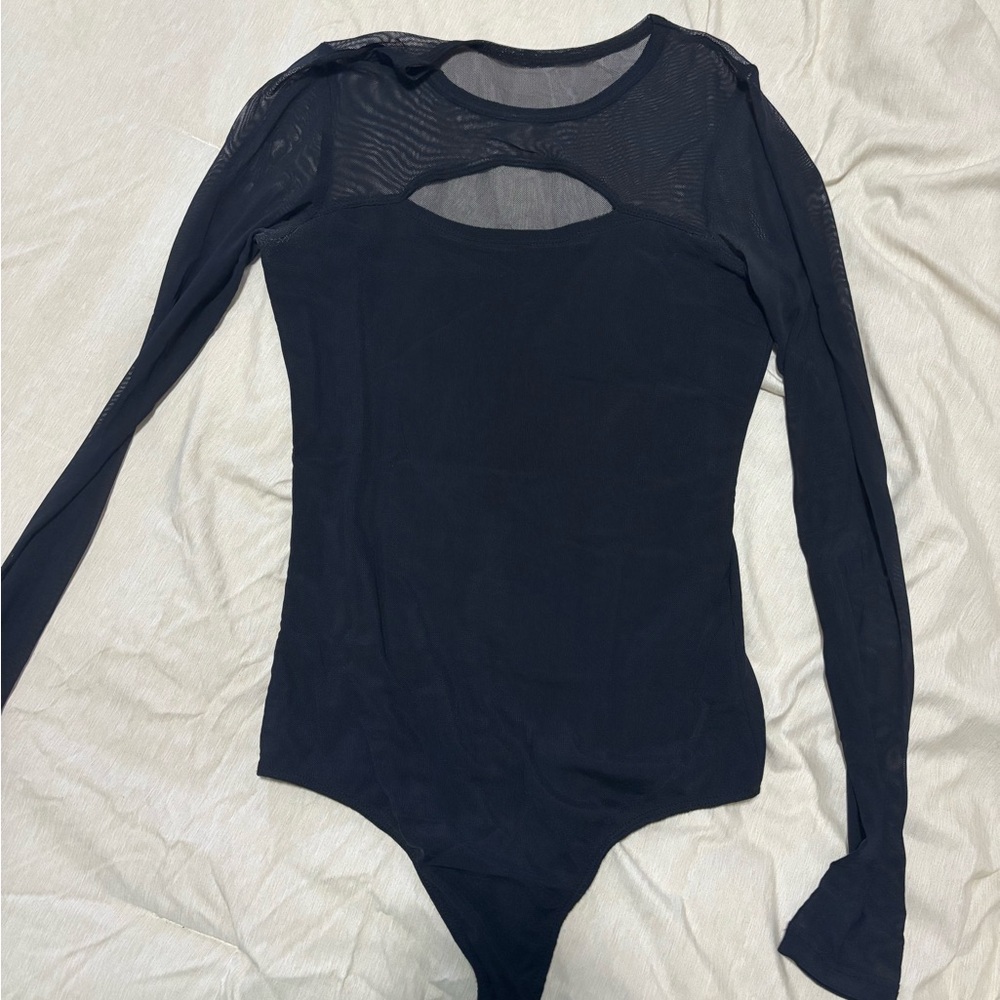 Hollister Black Mesh Long Sleeve Bodysuit